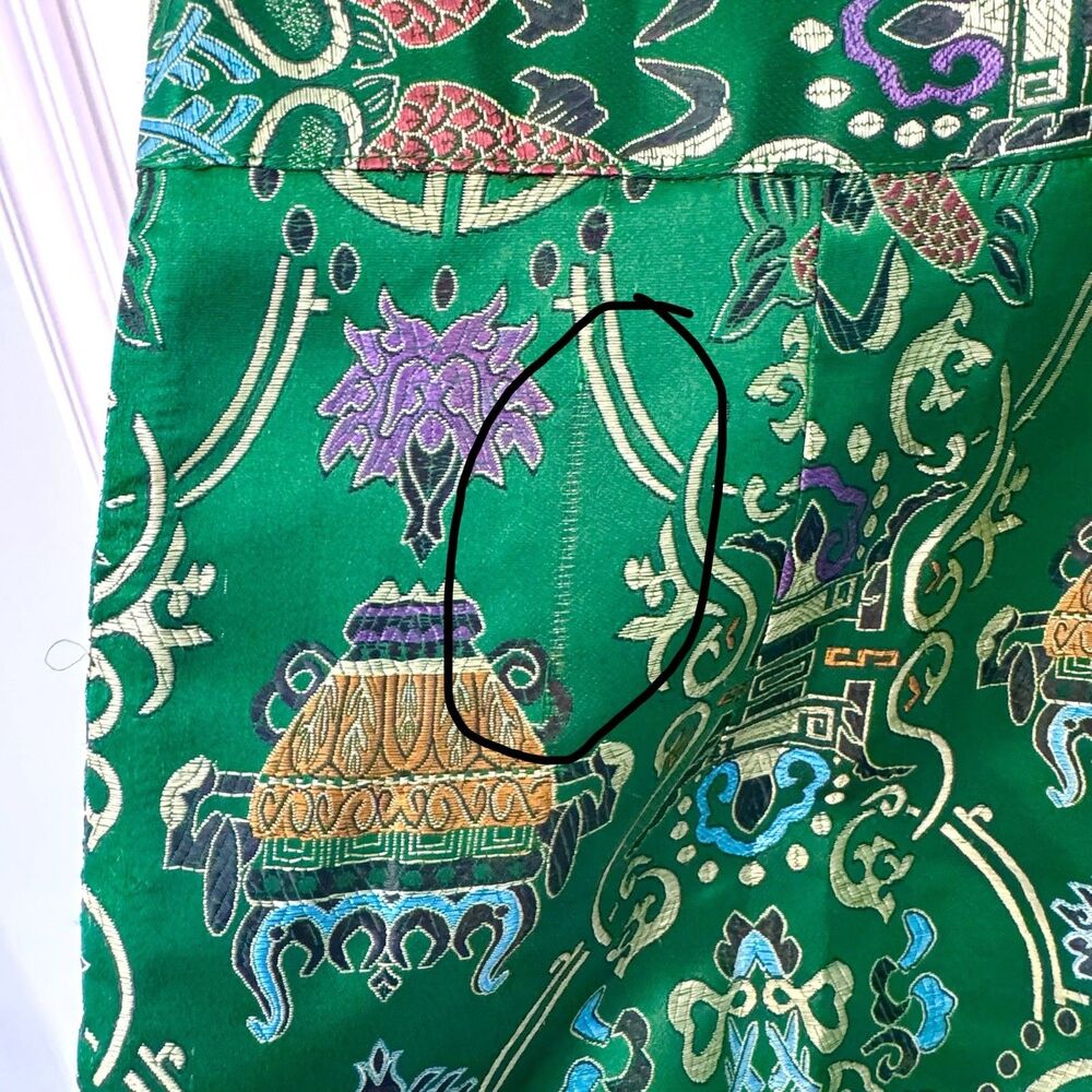 Rare Mad Alma Green Satin Jumpsuit Deep Plunge Neck Boho Resort Festival Large - Picture 8 of 10